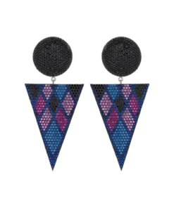 TALITA LONDON Space Circus Earrings - Blue Check