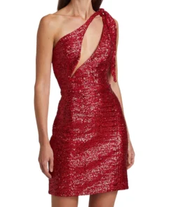 Christian Cowan Sequinned One Shoulder Mini Dress