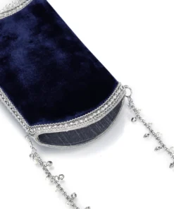 Mae Cassidy Velvet Pearl Cocktail Midnight Blue Phone Bag