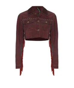 Momma's Blues Purple Denim Corduroy Geisha Fringed Jacket