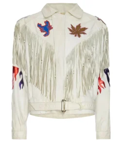 Momma's Blues White Fringe Sirens Leather Jacket