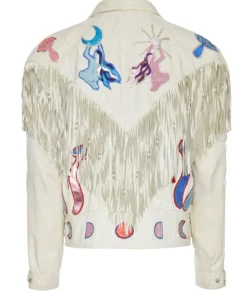 Momma's Blues White Fringe Sirens Leather Jacket