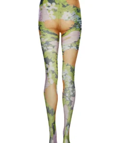 Richard Quinn Orange Pastel Printed Sheer Tights