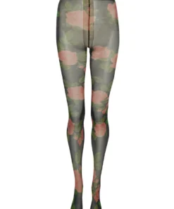 Richard Quinn Pink Rose Printed Sheer Tights