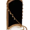 Mae Cassidy Velvet Pearl Cocktail Black & Gold Phone Bag