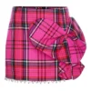Area Heart Bow Tartan Mini Skirt