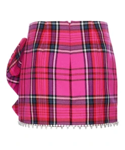 Area Heart Bow Tartan Mini Skirt