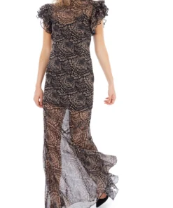 De La Vali Bougainville Feather Dress