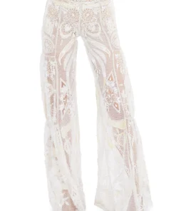 Annie's Archive Emilio Pucci White Embroidered Pants
