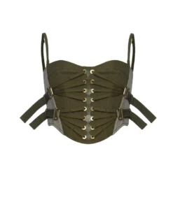 Dion Lee Laced Slider Bustier-Olive
