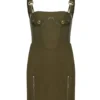 Dion Lee Fan Lace Zipped Dress- Olive 1 Dion Lee Fan Lace Zipped Dress- Olive