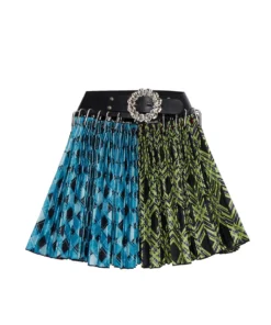 Chopova Lowena Split Argyle-Print Mini Skirt
