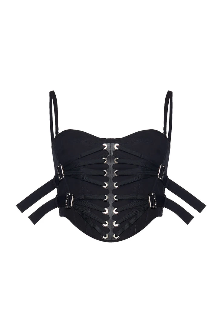 Dion Lee Laced Slider Bustier-Black 3 Dion Lee Laced Slider Bustier-Black