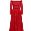 Giambattista Vali Red Lace Midi Dress