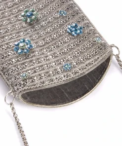 Mae Cassidy Simi Bloom Silver Phone Bag