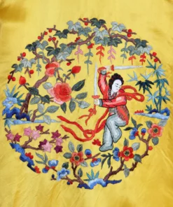 Annie's Archive 1960s Chinese Embroidered Yellow Kimono Robe