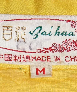 Annie's Archive 1960s Chinese Embroidered Yellow Kimono Robe