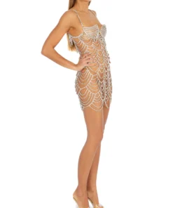 Area Scalloped Crystal Dress