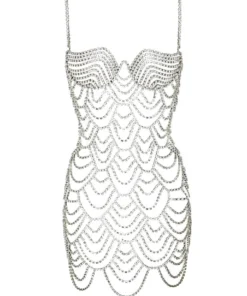 Area Scalloped Crystal Dress