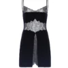 Giambattista Vali Knit Mini Dress With Lace Chantilly Inlay