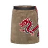 Momma's Blues Dragon Appliquéd Suede Leather Mini Skirt