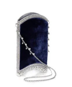 Mae Cassidy Velvet Pearl Cocktail Midnight Blue Phone Bag
