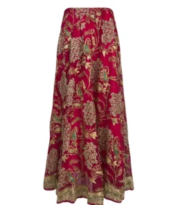 Annie's Archive Vintage Indian Hot Pink Silk Skirt