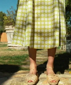 De La Vali Bandana Green Polka Dress