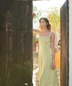 De La Vali Bandana Green Polka Dress