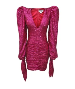 Christian Cowan Hot Pink Sequin Dress