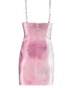 Area Crystal Bow Strap Mini Dress