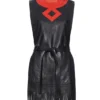 Annie's Archive 1960s Pierre Cardin Mod Space Black Lambskin Leather Fringed Mini Dress. Rent: £55/Day