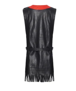 Annie's Archive 1960s Pierre Cardin Mod Space Black Lambskin Leather Fringed Mini Dress. Rent: £55/Day