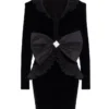 Alessandra Rich Dress Mini Velvet Bow & Plisse 1 Alessandra Rich Dress Mini Velvet Bow & Plisse