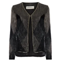 Annie's Archive Silver And Black Beaded Jacket
