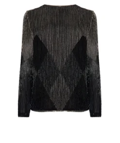 Annie's Archive Silver And Black Beaded Jacket