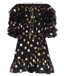 Dundas Gold Polka Dot Dress
