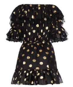 Dundas Gold Polka Dot Dress