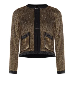 Annie's Archive 1940s Golden Black Beaded Jacket With Pockets
