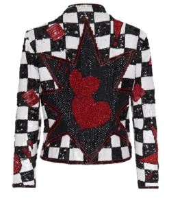Annie's Archive 1980s Elle Singh For Escada Checkered Sequin Jacket With Red Stars
