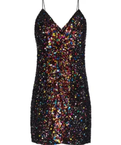 Ashish Black Multi Sequin Mini Dress
