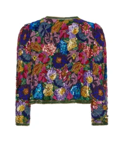 Annie's Archive 1940s Multi-Coloured Floral Sequin Jacket