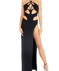 Monot Cut-Out Halterback Dress