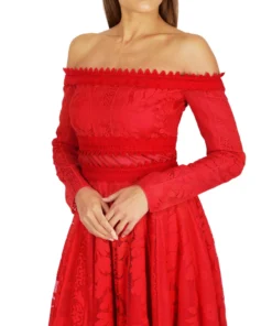Giambattista Vali Red Lace Midi Dress