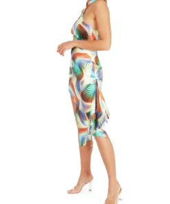 Kim Shui Qi Pao Mix Print Dress