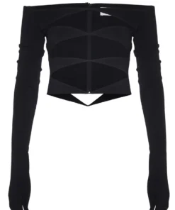 Monot Off Shoulder Cut-Out Glove Top