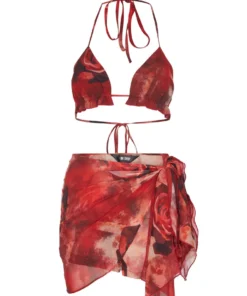Kim Shui Rose Chiffon Bikini Top