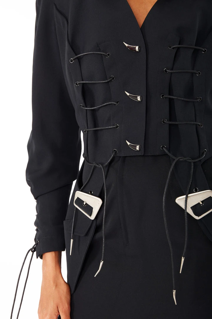 Annie's Archive 1994 Thierry Mugler Wool Black Buckle Jacket And Skirt. Rent: £90/Day 6 Annie's Archive 1994 Thierry Mugler Wool Black Buckle Jacket And Skirt. Rent: £90/Day