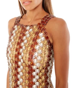 Annie's Archive Spring Summer 1969 Paco Rabanne Bronze Metal Discs Couture Evening Gown. Rent: £2,195