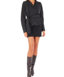 Annie's Archive 2000s Vivienne Westwood Black Striped Belted Jacket. Rent: £40/Day